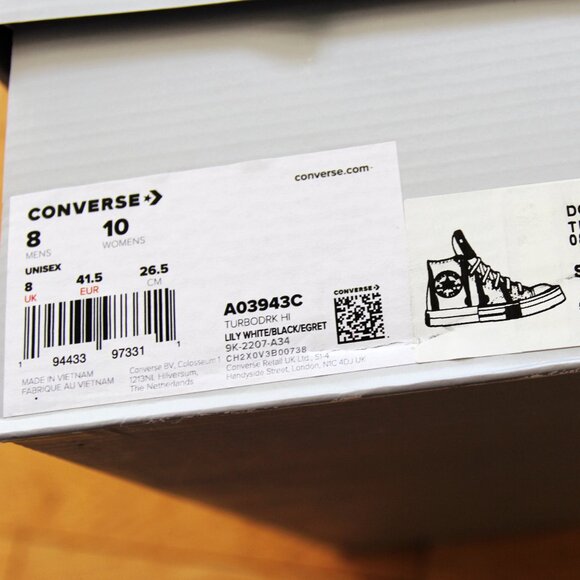 BNWT SS24 RICK OWENS DRKSHDW x CONVERSE TURBODRK SNEAKERS 7 & 8 & 9 - Picture 8 of 13